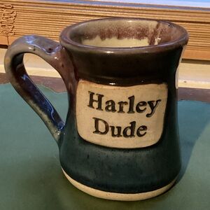 Harley Dude Ceramic Mug - Blue and Brown
